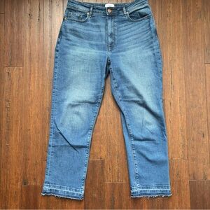 LOFT Outlet Curvy High Rise Slim Straight Jeans with Drop Hem